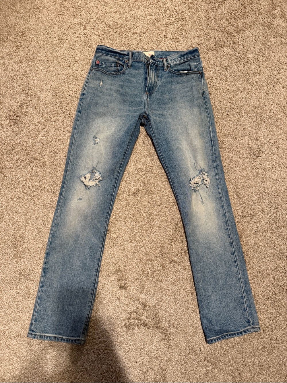 GAP Men's Light Blue Slim Straight Distressed Jeans